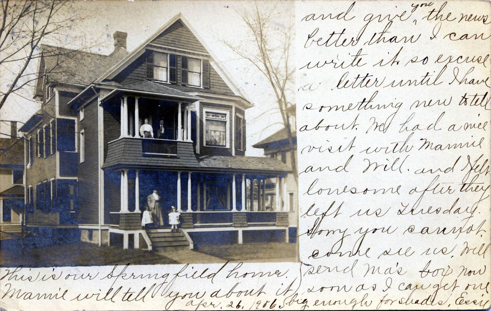 Unknown house with family on porch